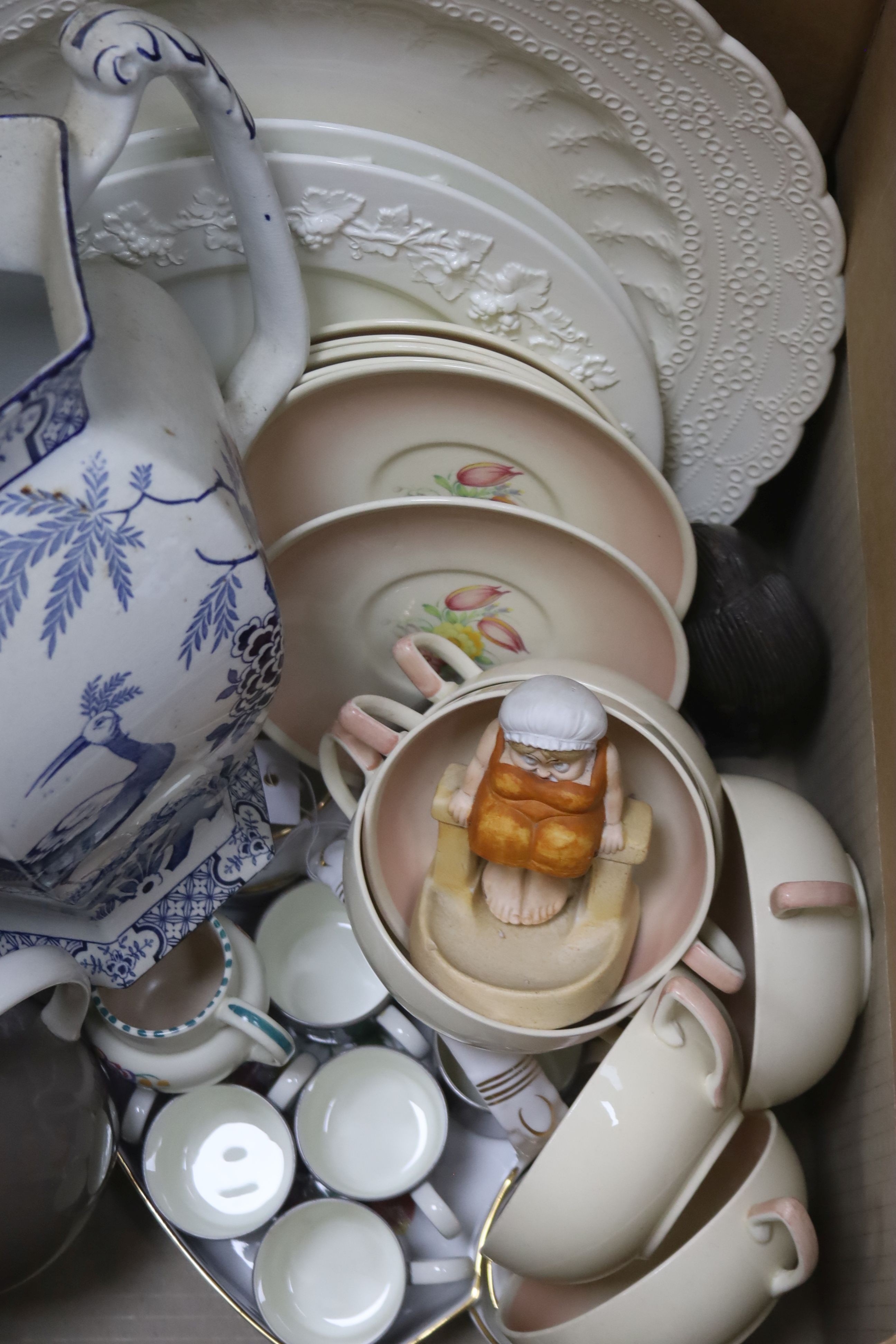 A quantity of china to include Susie Cooper, Wedgwood, Ashley strawberry dish etc.